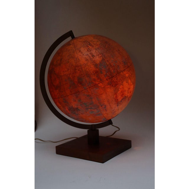 1960s Vintage French Modern Illuminated Glass Globe Terrestre by Girard Et Barrère For Sale - Image 5 of 12