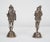 Pair of antique silver-plated bronze sculptures depicting two musicians, signed "Lalouette" (1826-1883). The two...