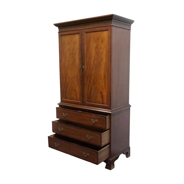 White of Mebane Solid Mahogany Traditional Style 42" Media Armoire 405-65 For Sale - Image 11 of 17