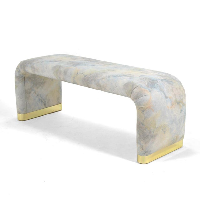 A spare, minimal design, this bench is very similar in aesthetic to the work of Karl Springer. The simple upholstered form...