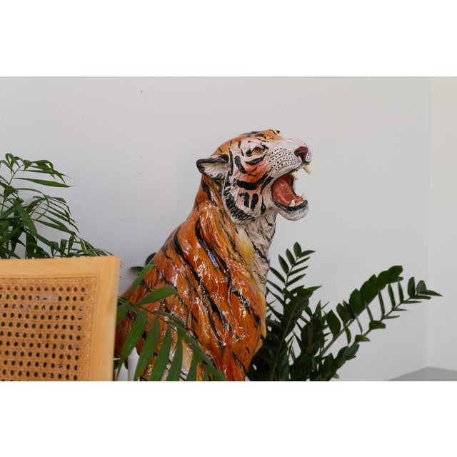 Large Italian Ceramic Tiger, 1970s For Sale - Image 4 of 18