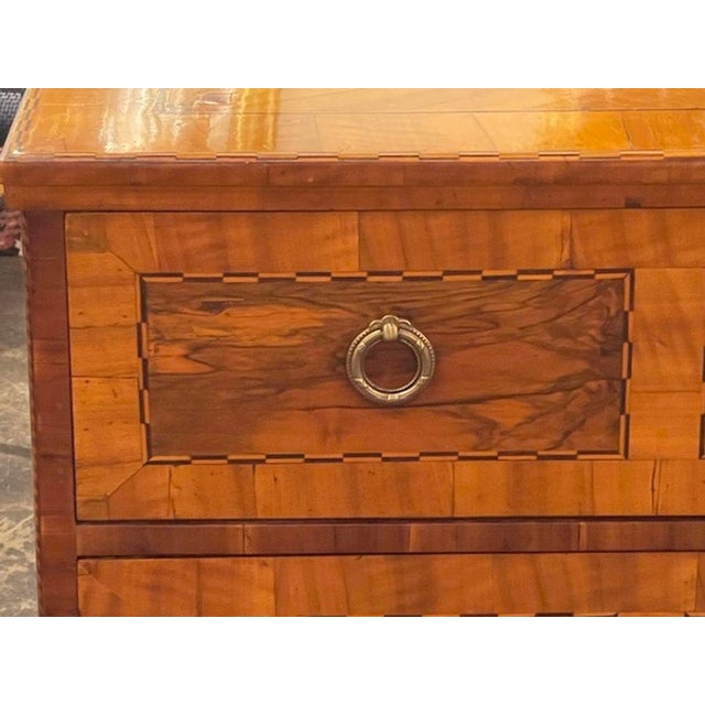 19th C. Continental Inlaid Walnut Commode For Sale - Image 4 of 11