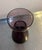 1950s-60s purple art glass hourglass small vase. Excellent condition.