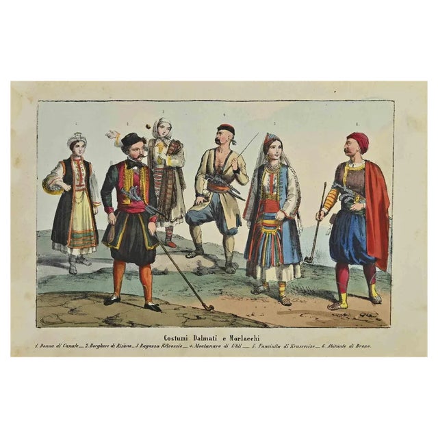 Auguste Wahlen, Dalmatian and Morlacchi Customs, Lithograph, 1844 For Sale