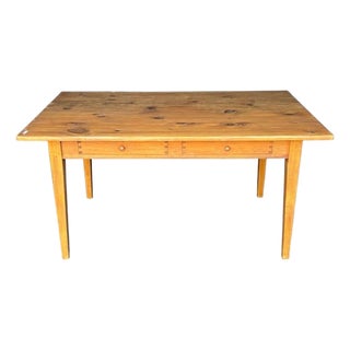 Vintage American Shaker Style 2 Drawer Dining Table For Sale