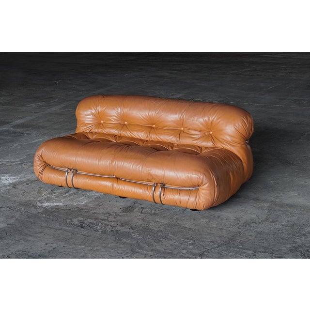 Orange Soriana 2-Seater Sofa by Afra and Tobia Scarpa for Cassina, Italy, 1970s For Sale - Image 8 of 8