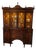 Lillian August Mahogany Secretary & Illuminated Display Cabinet With Antiqued Glass For Sale