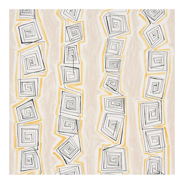 Sample - Schumacher X Backdrop Taboo Wallpaper in Warm Beige For Sale