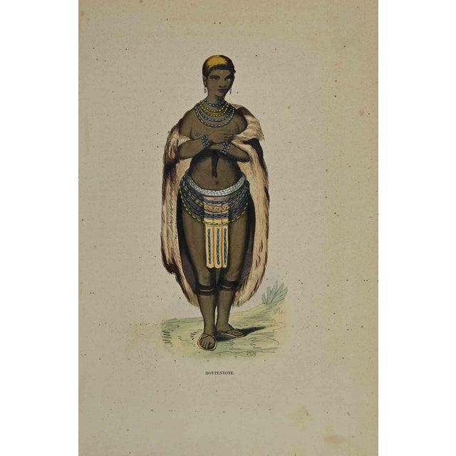 Hottentote is a hand colored lithographs made by Auguste Wahlen in 1844. Good conditions. The artwork belongs to the Suite...