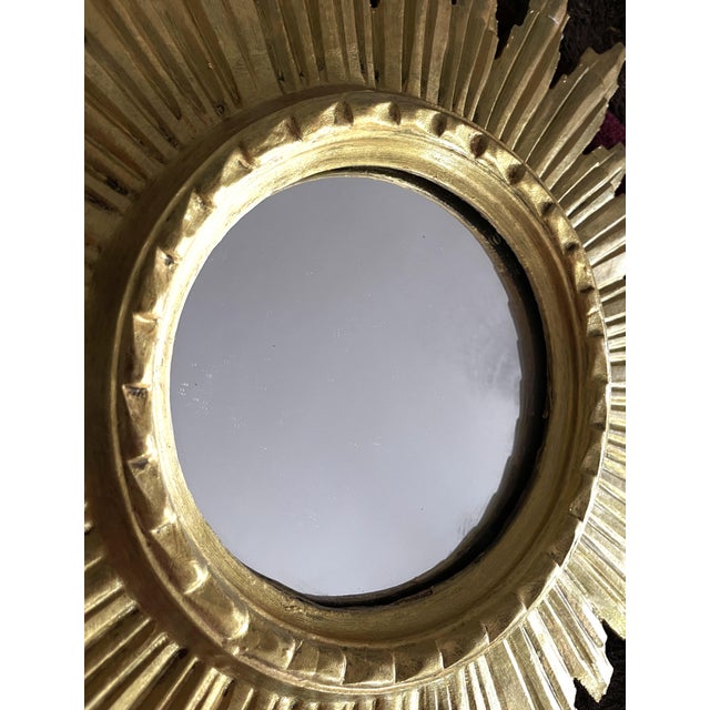 Mid-Century Italian Giltwood Sunburst Mirror, 1960s For Sale - Image 13 of 14