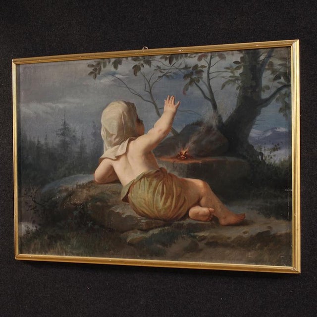 Italian Artist, Winter, 19th Century, Oil Painting on Canvas, Framed For Sale - Image 13 of 16