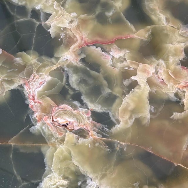 Round Onyx and Walnut Dining Table attributed to Osvaldo Borsani, 1950s For Sale - Image 14 of 15