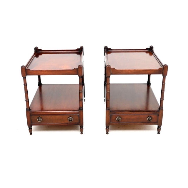 A lovely pair of antique Georgian style side tables. They were made in England, they date from around the 1930’s. The...
