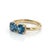 Contemporary Swiss Blue Topaz Toi Et Moi Ring, Double Blue Topaz Ring, December Birthstone Ring Us 7 (All Sizes Available) For Sale - Image 3 of 4