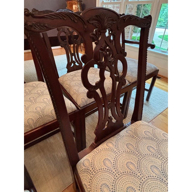 Late 20th Century Maitland-Smith Carved Mahogany Chippendale Dining Chairs - Set of 6 For Sale - Image 18 of 18