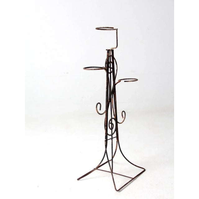Black Vintage Wrought Iron Plant Stand For Sale - Image 8 of 10