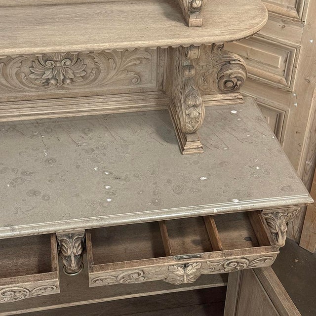 19th Century French Renaissance Hunt Buffet in Stripped Oak For Sale - Image 18 of 18