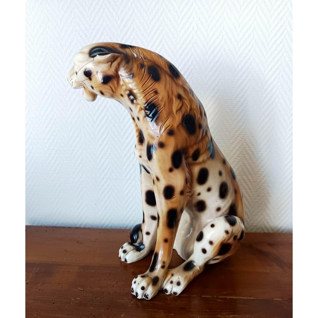 Unknown, Vintage Ceramic Leopard, 1970s, Ceramic For Sale - Image 4 of 9