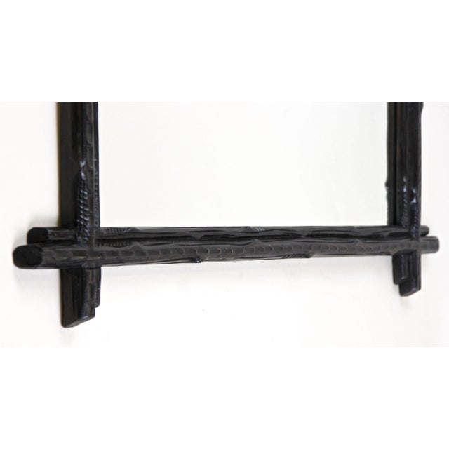 Black Austrian Black Forest Rustic Wall Mirror with Carved Oak Leaves, 1880 For Sale - Image 8 of 18