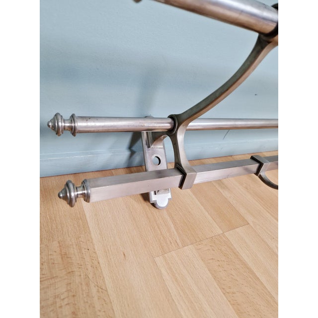 Art Deco Wall-Mounted Coat Rack in Nickel-Plated Brass, 1920s For Sale - Image 4 of 15