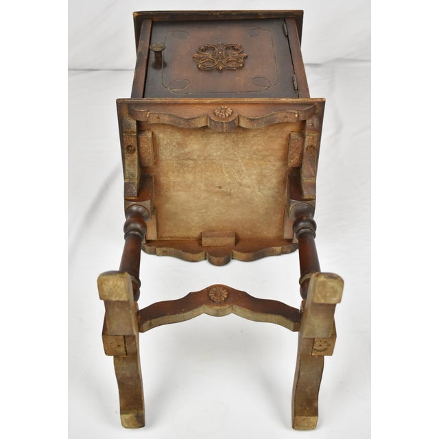 Antique Copper Lined Humidor Smoking Stand For Sale - Image 10 of 11