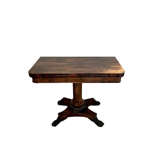 Antique William IV Rosewood Card Table, 1830s For Sale