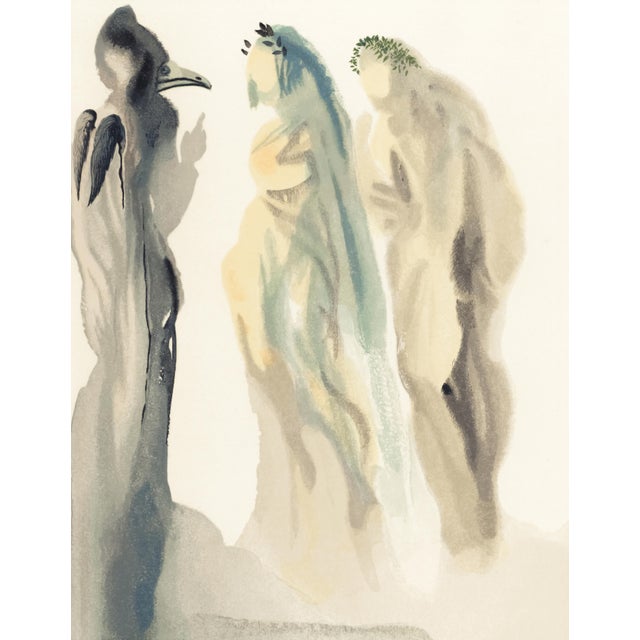 Abstract 1963 Dalí Divine Comedy Engraving Paradis Chant 9 "L'Évêque Troubadour" (The Troubadour Bishop) For Sale - Image 3 of 9