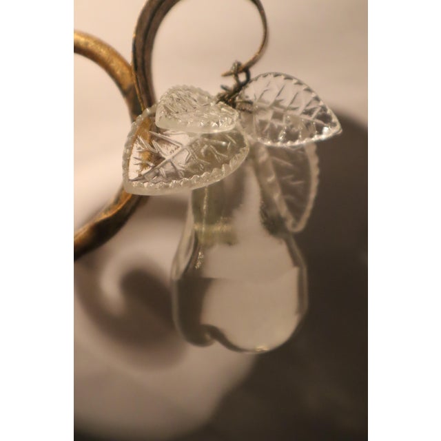 Hollywood Regency Venetian Style Wall Sconce with Crystal Bulbs and Leaves, 1950s For Sale - Image 10 of 16