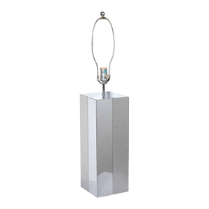 Paul Evans Style Brushed Aluminum and Polished Steel "Cityscape" Table Lamp, 1970's