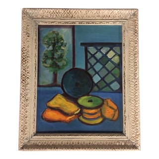 Mid-Century Vintage Modernist Still Life Painting For Sale