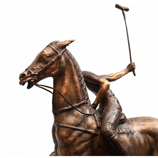 Unknown, Polo Player Horse Jockey Statue, Bronze For Sale - Image 4 of 18