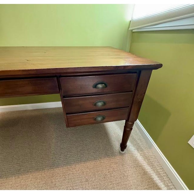 2010s Pottery Barn Walnut Bedford Executive Desk (Check My Other Listing for a Matching Desk, Sold Separately) For Sale - Image 5 of 13