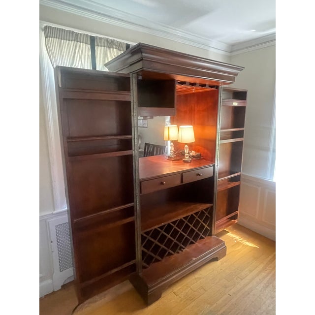 Traditional Cherry Bar and Wine Cabinet by Howard Miller For Sale - Image 3 of 9
