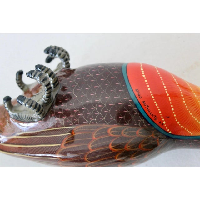 Red Sergio Bustamante a.p. Papier-Mâché on Brass Stand Vintage Mid Century For Sale - Image 8 of 13