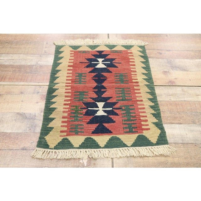 Textile Vintage Persian Shiraz Kilim Rug - 02'01 X 02'11 For Sale - Image 7 of 9
