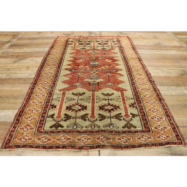 Brick Red Vintage Turkish Oushak Rug, 03'08 X 06'00 For Sale - Image 8 of 10