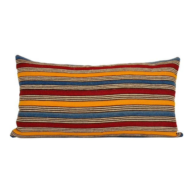 Turkish Kilim Lumbar Pillow Cover For Sale
