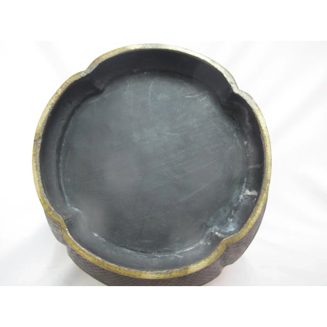 Bronze Large Bronze Chinese Antique Champleve Double Elephant Handle Urn Vase For Sale - Image 8 of 9