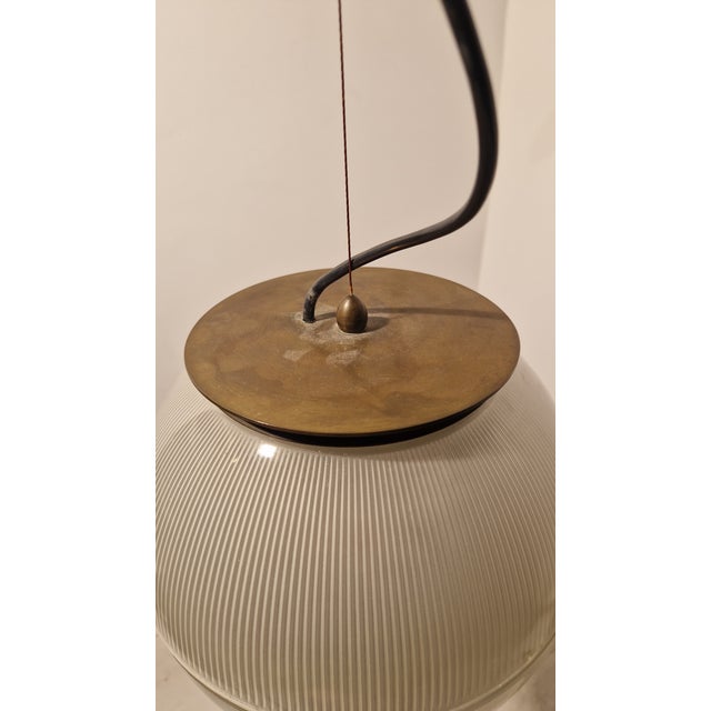 Model LS4 Pendant Lamp Diffuser with Polished Brass Frame by Ignazio Gardella for Azucena, Milan, Italy, 1955 For Sale - Image 9 of 15
