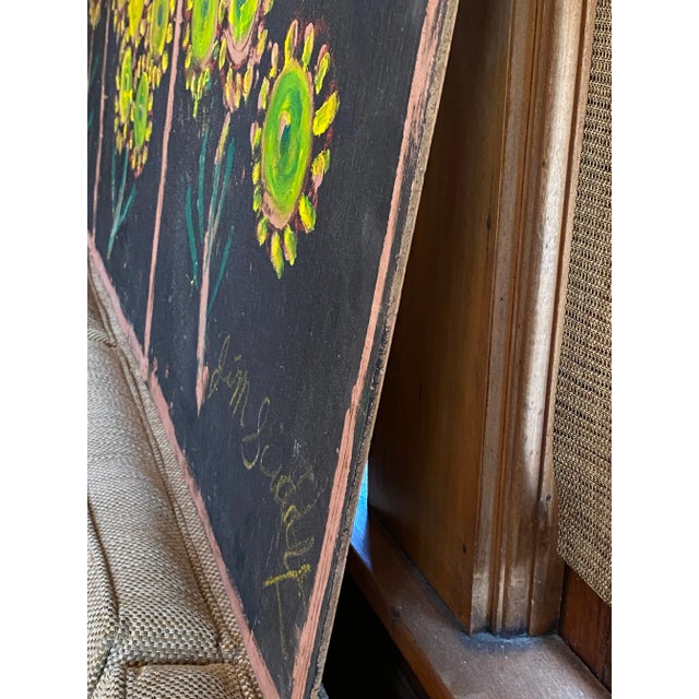 Folk Art 1990s Folk Art Floral Still Life Painting by Jimmy Lee Sudduth For Sale - Image 3 of 13