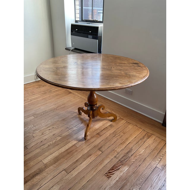 English 19th Century English Hand-Carved Pedestal Table For Sale - Image 3 of 4