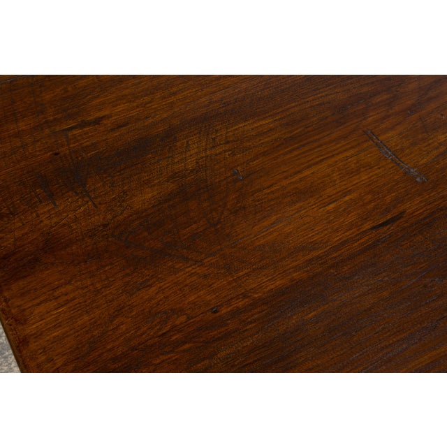 19th Century French Provincial Oak Farmhouse Trestle Dining Table For Sale - Image 9 of 18