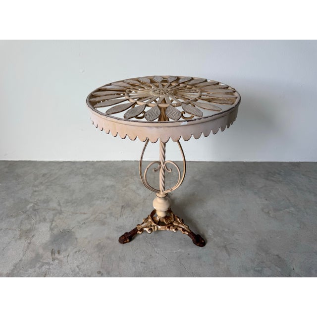 Vintage French Style Metal Garden Side Table / Plant Stand For Sale - Image 10 of 12
