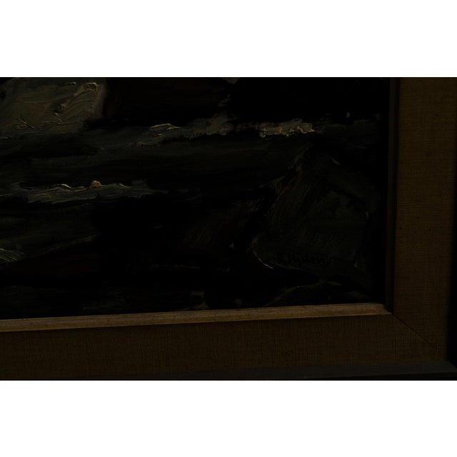 Beige Mid 20th Century Swedish Framed Cascading Waterfall Painting For Sale - Image 8 of 14