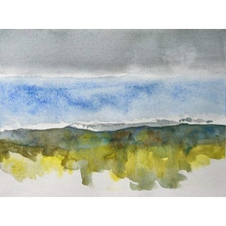 Winter Sky from Kent Denver by Timothy J. Standring | Watercolor on paper landscape of a winter sky For Sale