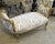 Stunning lovely bench/settee. This is fully refinished in gold and tufted in high end designer fabric. The frame has gold...