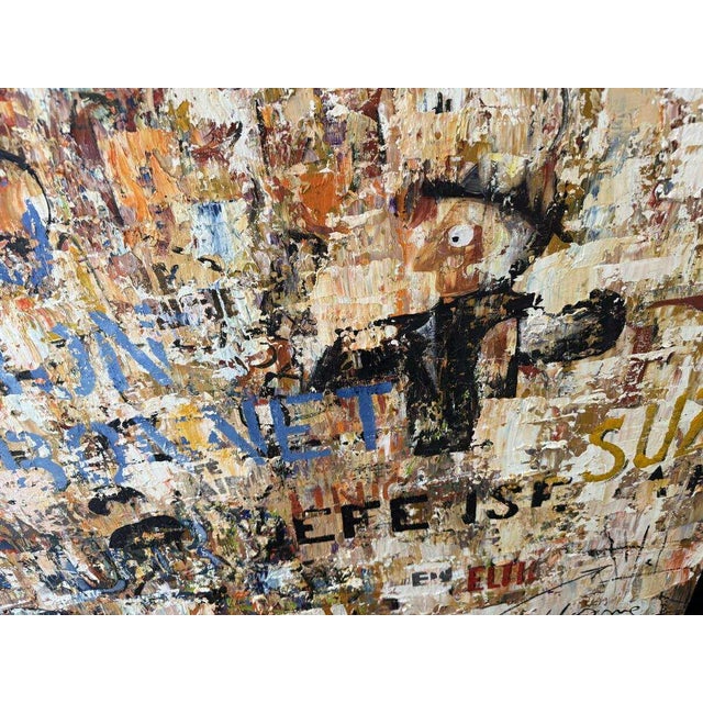 Delorme, Composition, 1980s, Oil on Canvas For Sale - Image 4 of 5