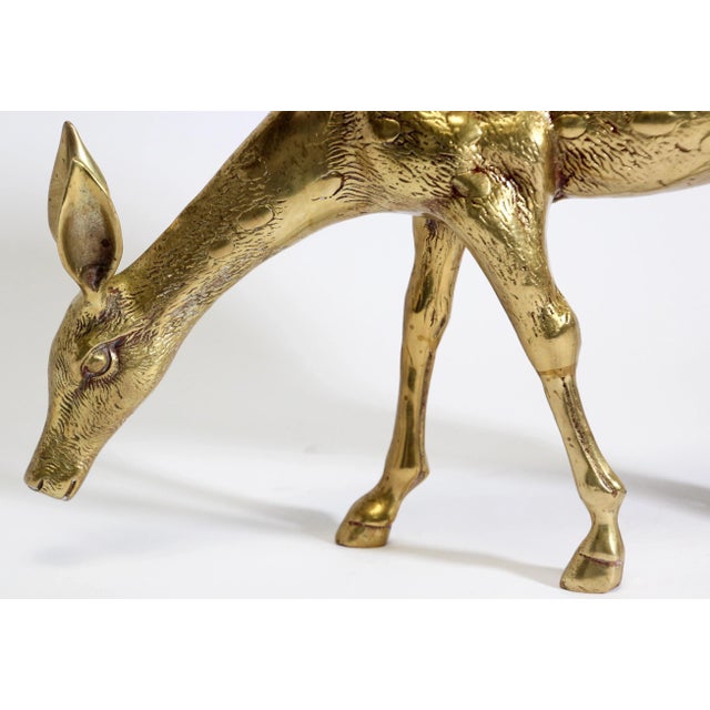 Mid 20th Century Hollywood Regency Cast Brass Standing Doe Sculpture, 1960s For Sale - Image 5 of 9