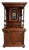 Late 19th Century French Carved Oak Two Piece Cupboard With Stained Glass For Sale