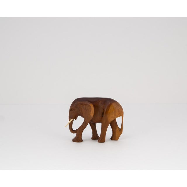Mid-Century Elephant Sculpture in Teakwood, 1960s For Sale - Image 6 of 12